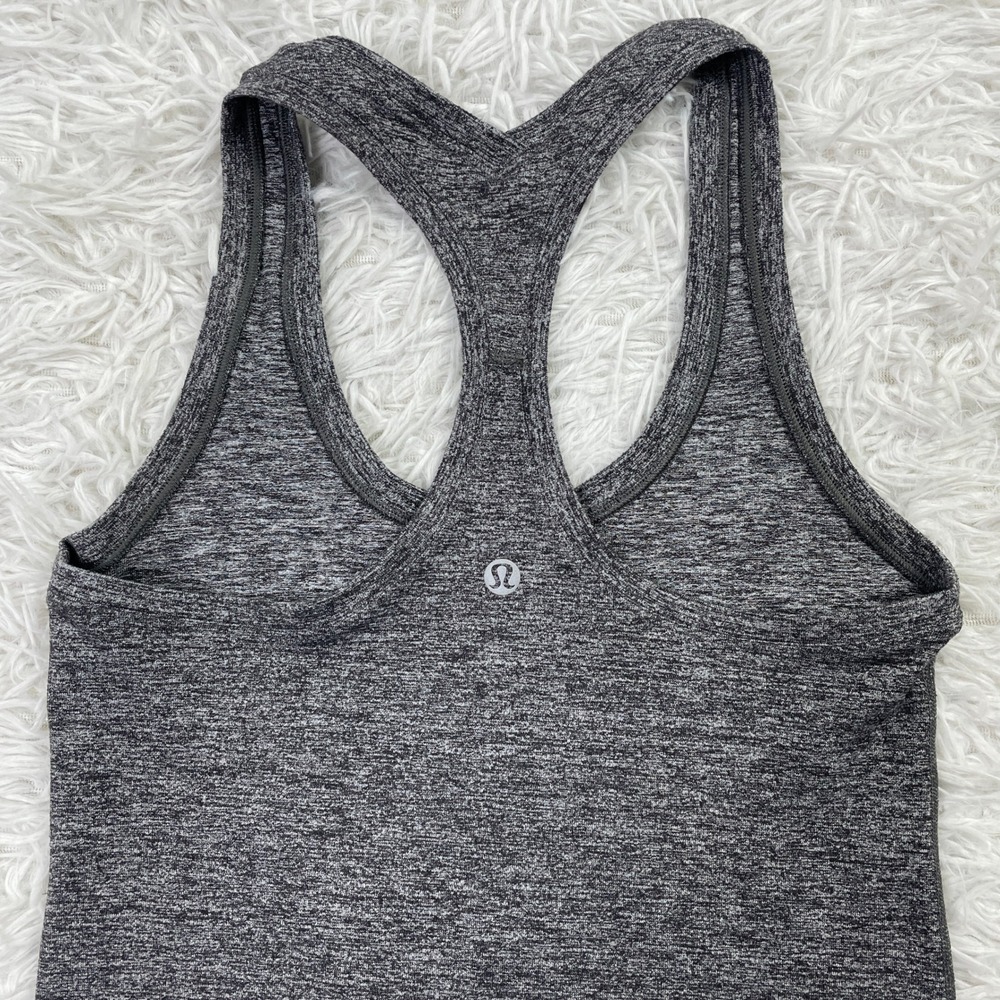 Lululemon Shirt Womens Extra Small Heathered Gray Cool Racerback Tank Top XS - Picture 4 of 7